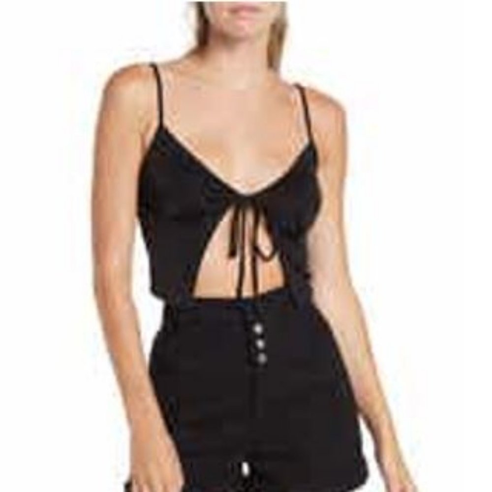Nordstrom Elodie Black Tie Front Cami Top